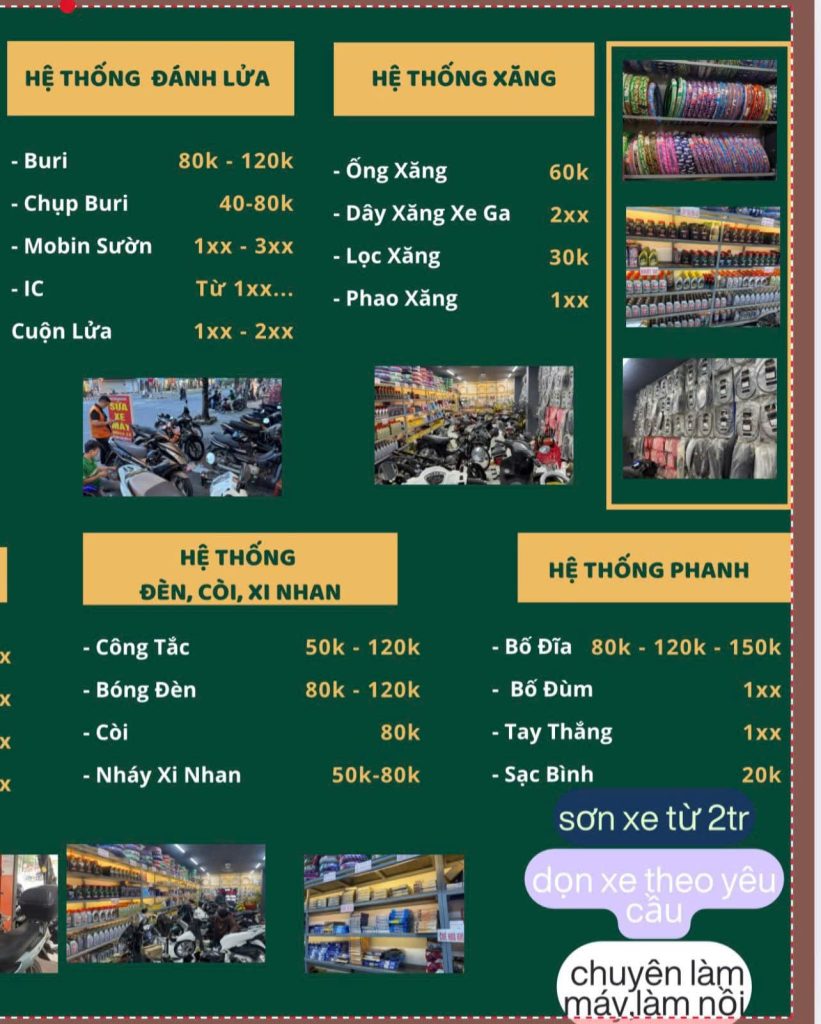 Bảng giá sửa xe tại Đà Nẵng, Hòa Khánh Liên Chiểu và dịch vụ làm nồi chuyên sâu